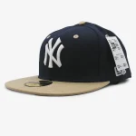 کلاه بیسبالی NY رنگ مشکی کرم برند New Era Hat