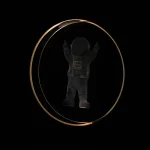چراغ خواب کریستالی طرح فضانورد 3D Astronaut Crystal Ball Night Light - تصویر 2