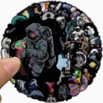 پک استیکر پنجاه عددی فضانورد Astronaut sticker pack - تصویر 4