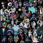 پک استیکر پنجاه عددی فضانورد Astronaut sticker pack - تصویر 5