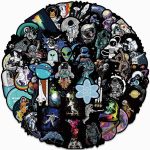 پک استیکر پنجاه عددی فضانورد Astronaut sticker pack - تصویر 3