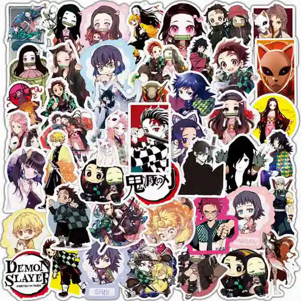 demon-slayer-anime-sticker-pack-w1 پک استیکر انیمه شیطان کش Demon Slayer Anime Sticker Pack - تصویر 1
