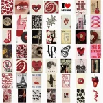 پک استیکر استتیک وینتیج قرمز  Vintage Red Aesthetic Sticker Pack - تصویر 2