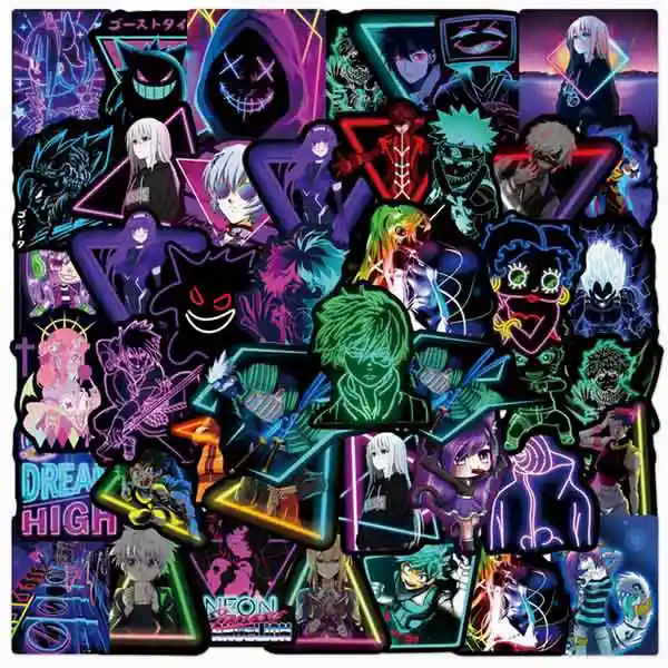 neon-anime-sticker-pack-w1 پک استیکر انیمه نئونی Neon Anime Sticker Pack - تصویر 1