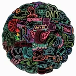 پک استیکر ماشین نئونی Neon Racing Car Sticker Pack - تصویر 3