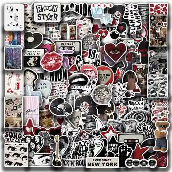 y2k-downtown-girl-sticker-pack-w1 پک استیکر دخترانه داون تاون گرل Y2K Downtown Girl Sticker Pack - تصویر 1