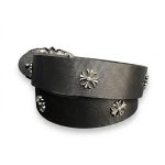 کمربند چرمی مشکی با صلیب فلزی طرح  کروم هارتس Chrome Hearts Leather Belt - تصویر 2