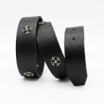 کمربند چرمی مشکی با صلیب فلزی طرح  کروم هارتس Chrome Hearts Leather Belt - تصویر 3