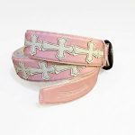کمربند چرمی صورتی طرح صلیب سفید کروم هارتس Chrome Hearts White Leather Belt - تصویر 3
