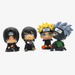 ست اکشن فیگور ۴ عددی انیمه ناروتو مدل نشسته Naruto Chibi Mini Figures Set of 4